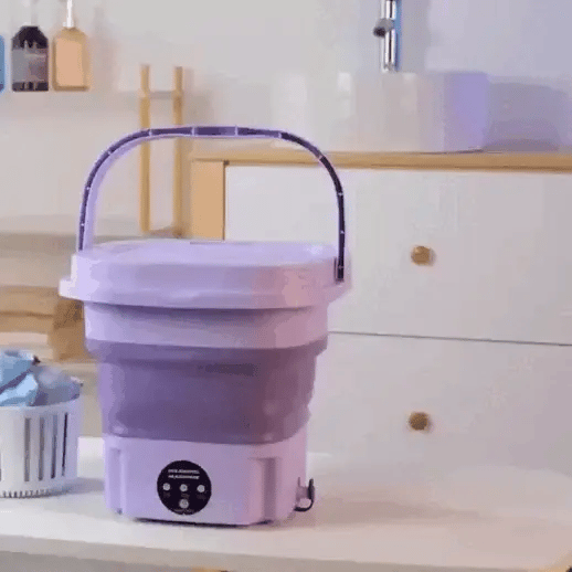Compact foldable washing machine for small spaces and travel use, ideal for apartments and RVs