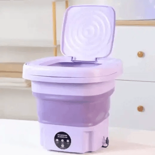 Close-up of UV sterilization and vibration motor in foldable washing machine for deep antibacterial cleaning