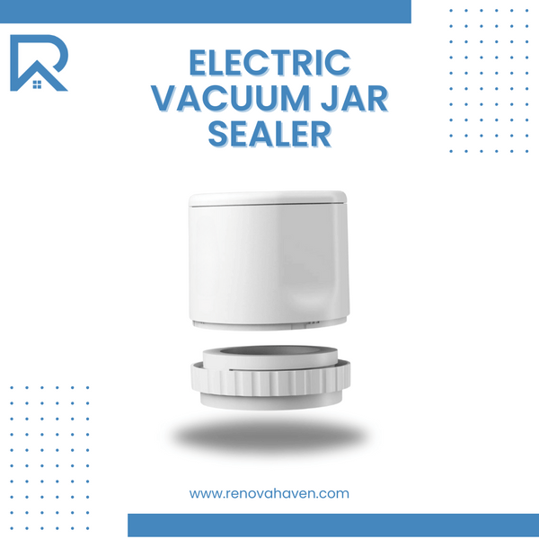 Electric vacuum jar sealer with lid attachment for airtight food storage and freshness preservation