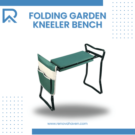 Folding Garden Kneeler Bench with sturdy steel frame and soft EVA pad for comfortable outdoor gardening